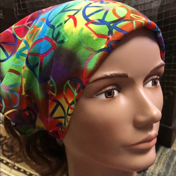 Bandana Peace sign print hair bandana or mask - Picture 1 of 7
